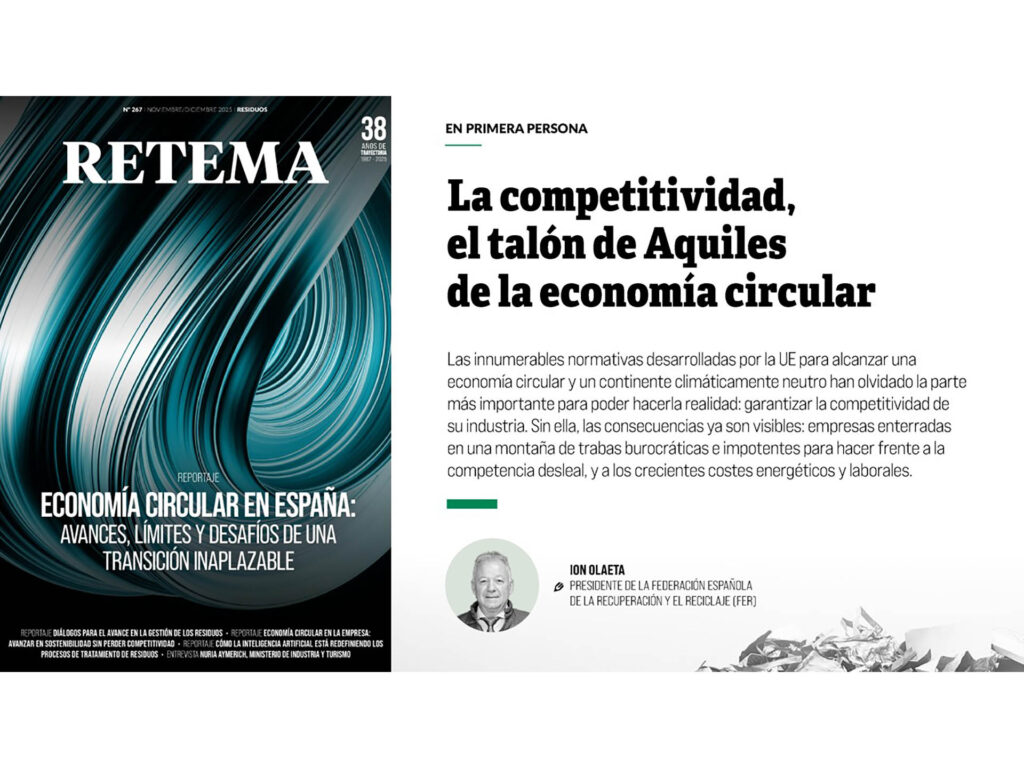 Ion Olaeta, presidente de FER comparte en RETEMA sus reflexiones sobre la competitividad de nuestra industria